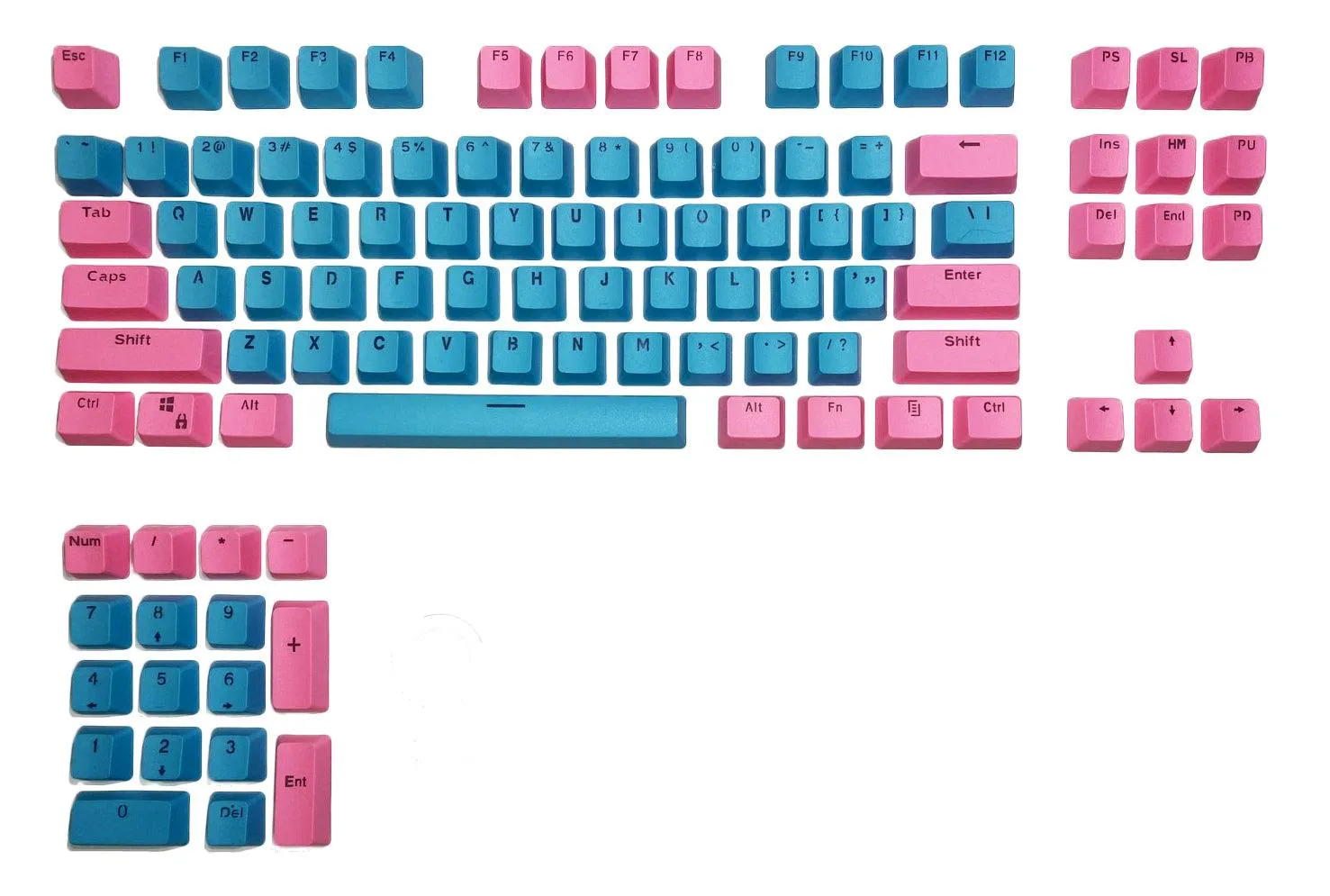 104 Doubleshot OEM PBT Keycaps (Peach Blue)