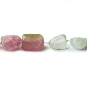 10x10-19x10mm Multi Color Afghani Tourmaline Plain Nugget Beads 16 inch 27 pieces