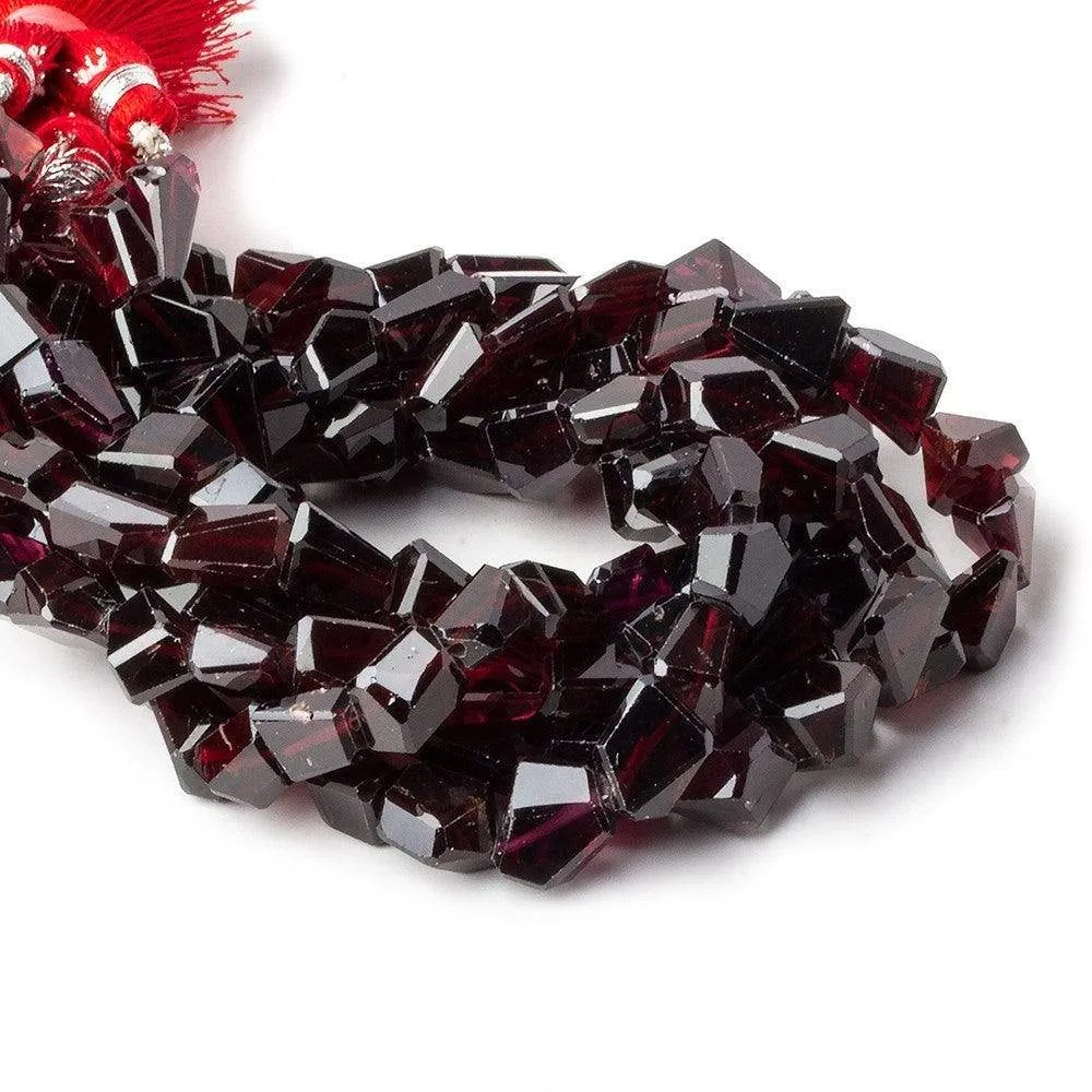 10x8.5-12.5x9mm Garnet Faceted Nugget Beads 10 inch 24 pieces A