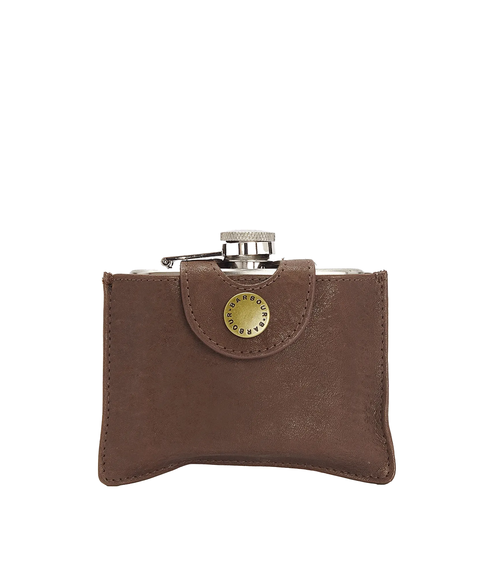 5oz Hinged Hipflask - Brown