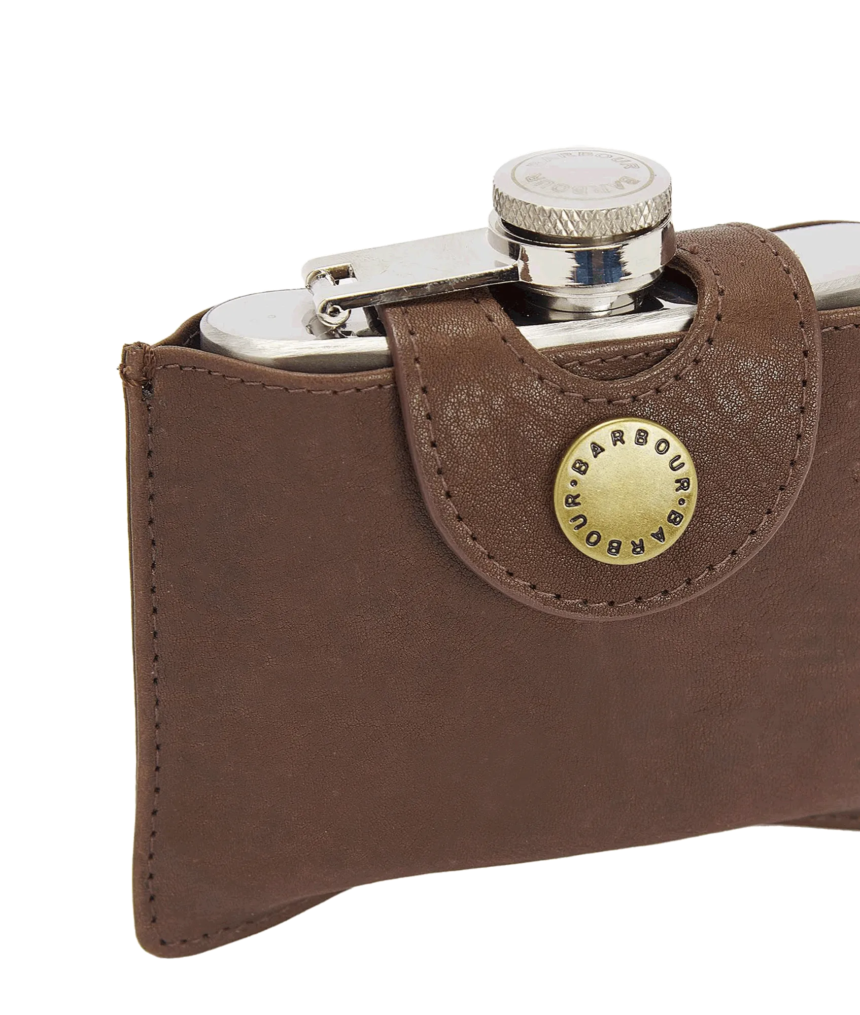 5oz Hinged Hipflask - Brown