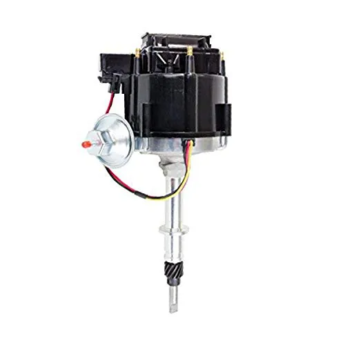 A-Team Performance - HEI Complete Distributor 65K Coil - Compatible with AMC Jeep Straight 6 232 3.8L and 258 4.2L One-Wire Installation Black Cap