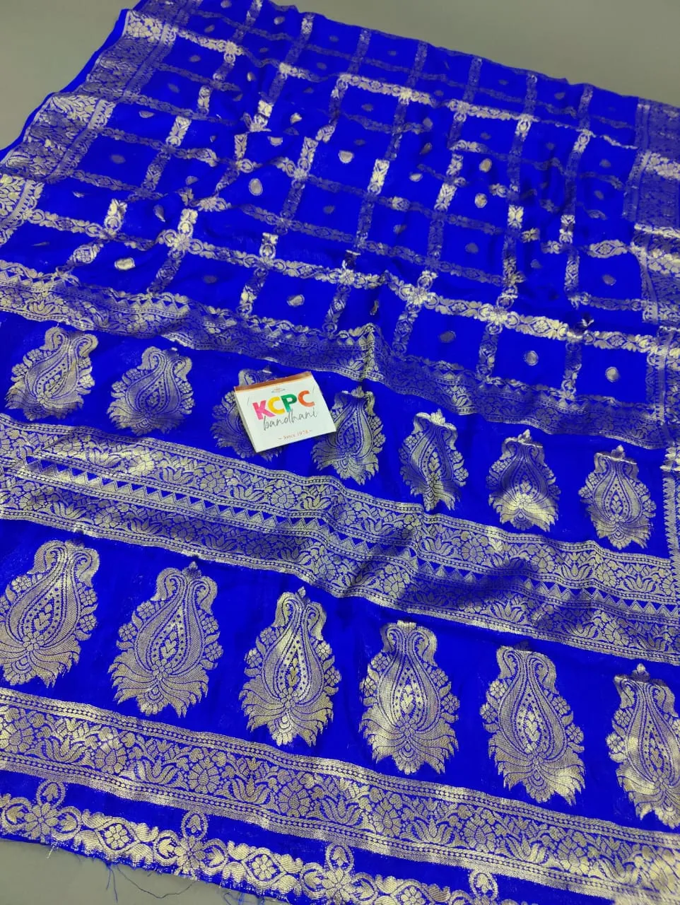 Banarasi Ghatchola Rajasthani Saree ,IR,kcpc Blue