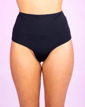 Black High Waist Cheeky Bottoms