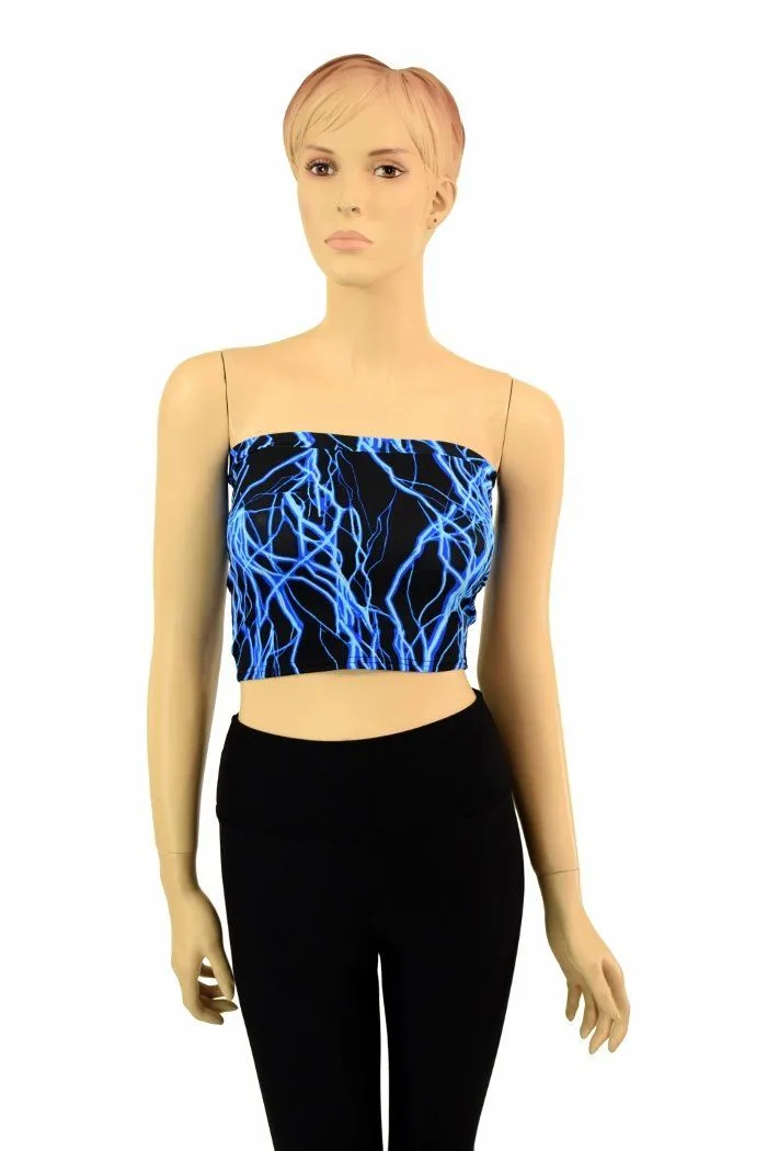 Blue Lightning Tube Top