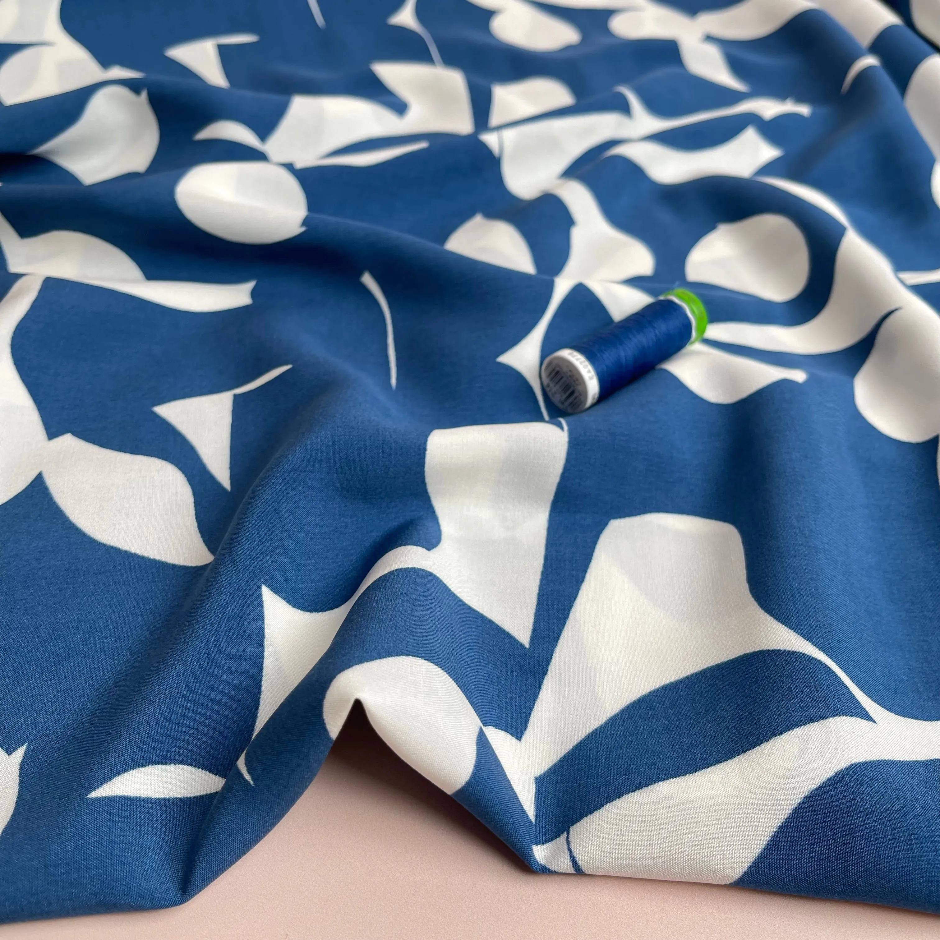 Blue Shadows Viscose Fabric