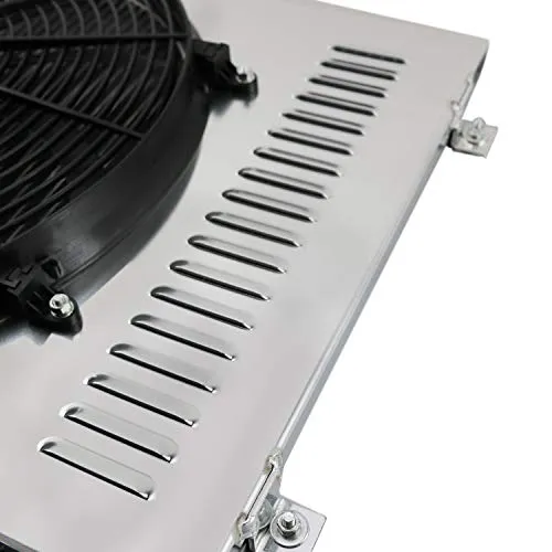 ECMRAD Aluminum Radiator's Shroud 16"Fan Compatible with 1987-2006 Jeep Wrangler YJ TJ 2.4L 2.5L 4.2L 4.0L 1996 1998 1997 1994 1990 2002