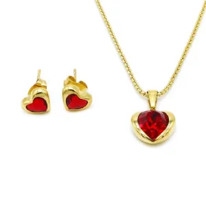 Heart Swarovski Earrings and Necklace Set