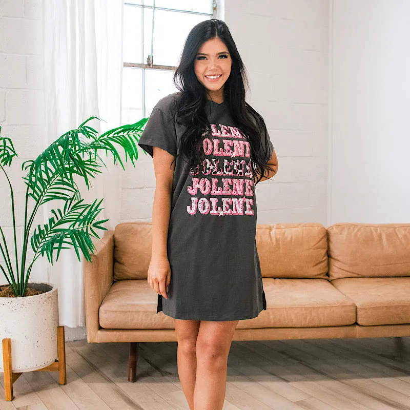 Jolene Dark Gray Tee Shirt Dress FINAL SALE