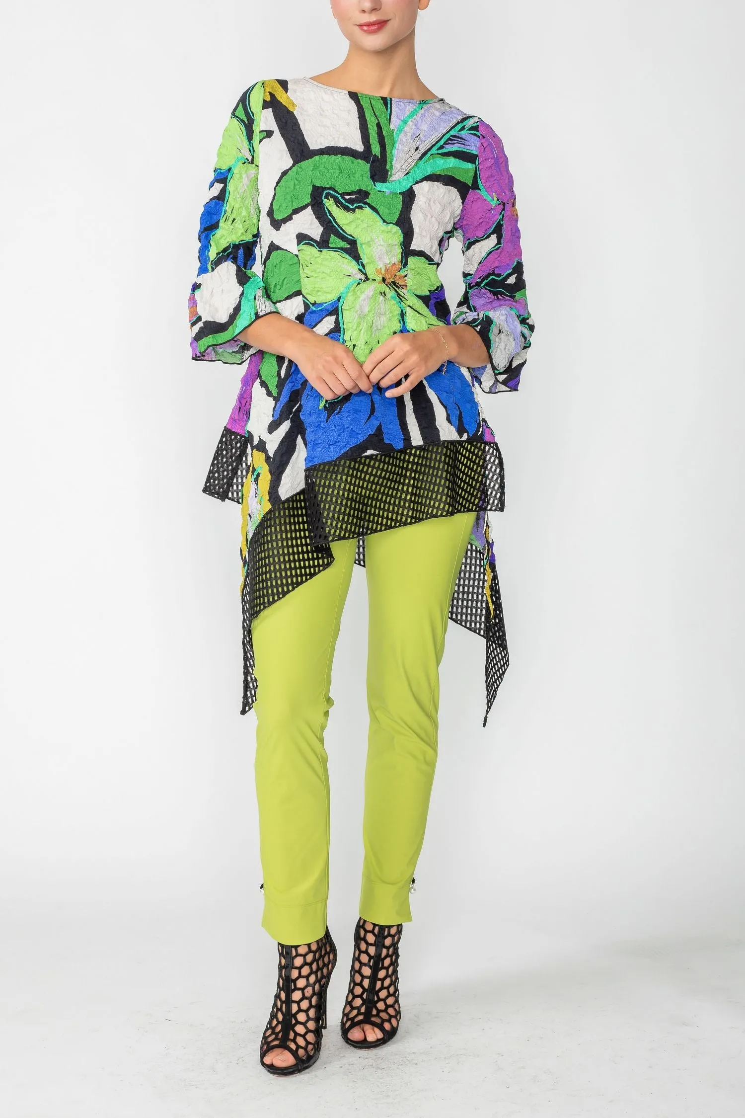 Multi Color Asymmetrical Tunic Top