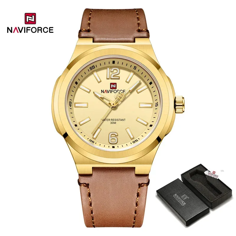 NAVIFORCE NF9233 Original New Luxury Watch For Men Sport Waterproof Clock High Quality Fashion PU Strap Male Quartz Wristwatches