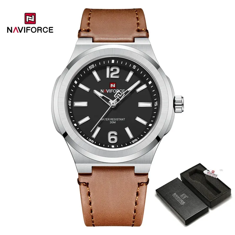 NAVIFORCE NF9233 Original New Luxury Watch For Men Sport Waterproof Clock High Quality Fashion PU Strap Male Quartz Wristwatches