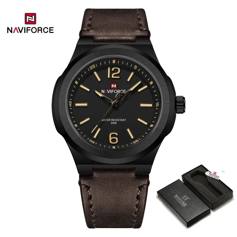 NAVIFORCE NF9233 Original New Luxury Watch For Men Sport Waterproof Clock High Quality Fashion PU Strap Male Quartz Wristwatches