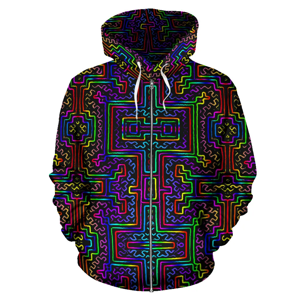 Prismatic Overlay Zip Up Hoodie