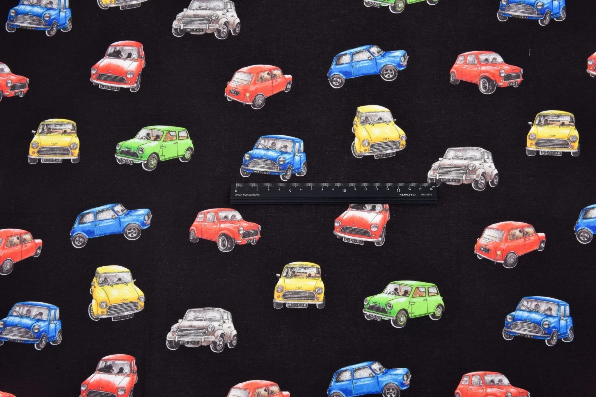 Quilted Cotton Woven Plain Textured Car Digital Print Fabric - D#8