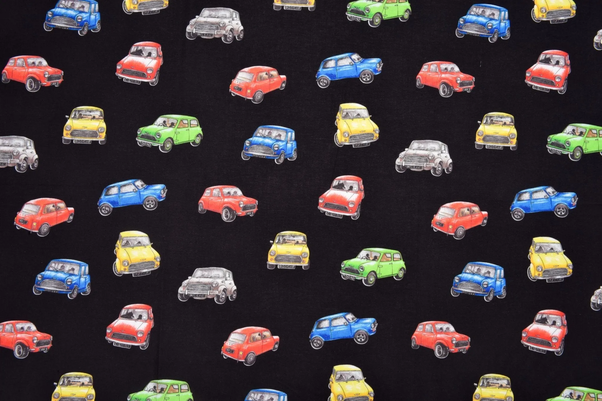 Quilted Cotton Woven Plain Textured Car Digital Print Fabric - D#8