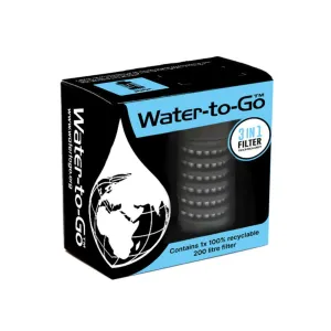 Replacement Filter Single Pack. For all Water-to-Go bottles.