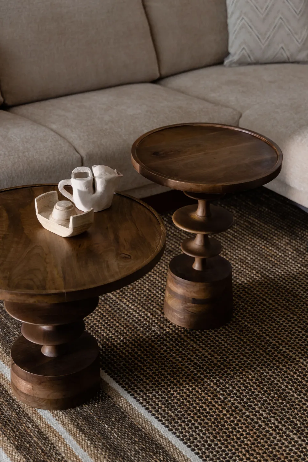 Round Wooden Coffee Table | Dutchbone Cath