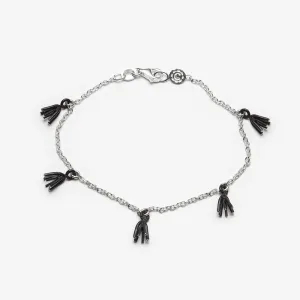 Spark Trail Charm Bracelet - Black Oxidized Silver