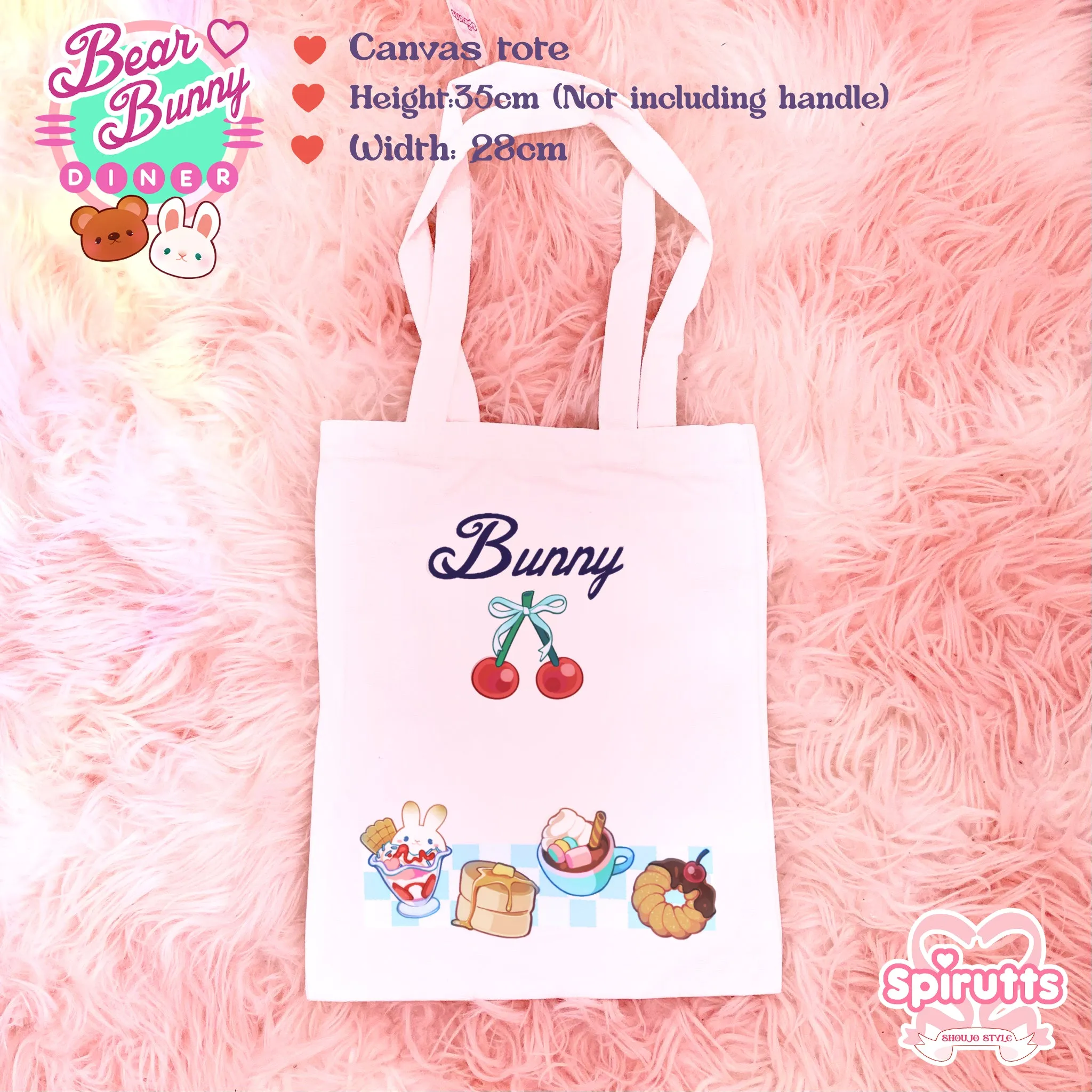 TOTE-BAG(S) - Bear & Bunny diner~! - Canvas fabric tote