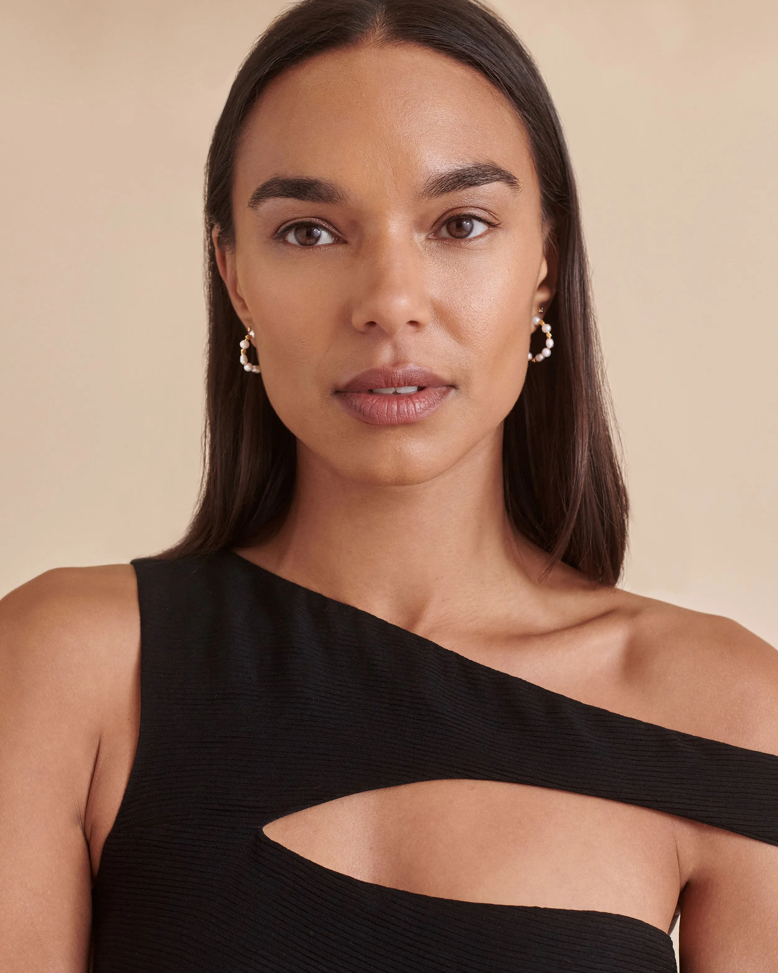 Victoria Havana Pearl Hoop Earrings